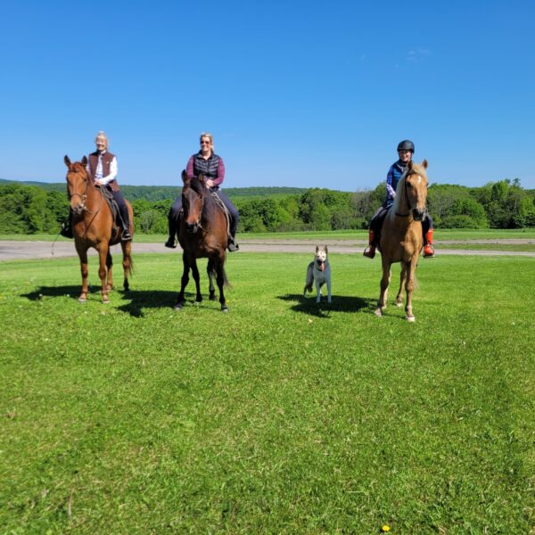 After a great trail ride with Mollie Vacco and Kim Zittel, 2022